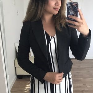 BCBGMaxazria crop blazer charcoal gray